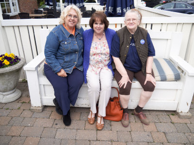Me, flanked by my two oldest friends, Linda and Mary. 