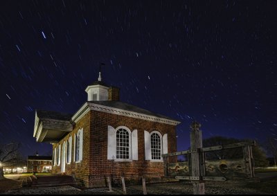 Colonial Williamsburg Courthouse at Night