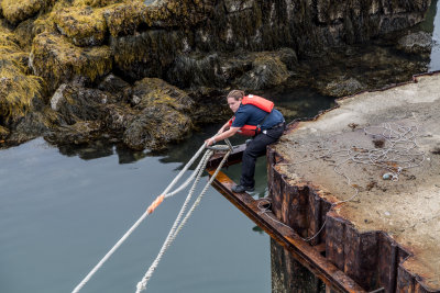 Tying up at Low Tide