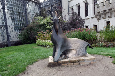 Bronze goat statue