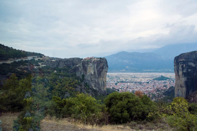 Meteora valley and Monastery of St Stephen