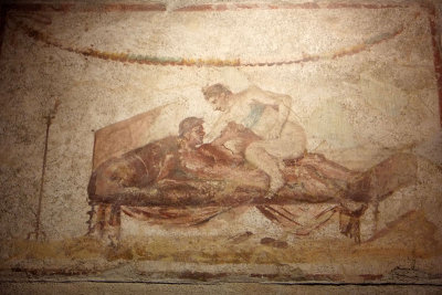 Erotic art on lupanar wall