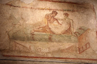 Erotic art on lupanar wall