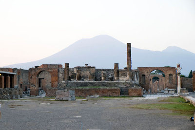 Temple of Jupiter & Vesuvius with Vesuvius in the distance