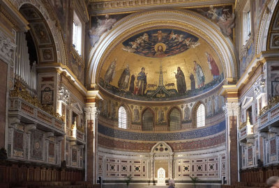 The papal cathedra in the apse
