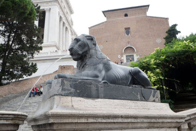 Egyptian lion in black basalt