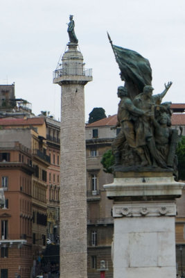 Trajan'c column. 185 steps to top, 38.4m tall, made from 29 blocks of Luna marble AD113