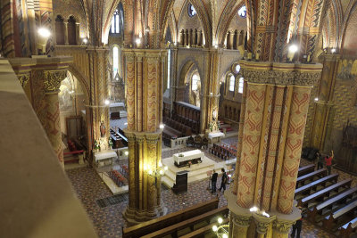 View of church interior from above