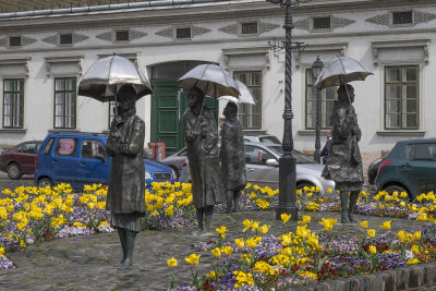 Women with umbrellas