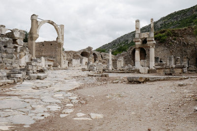 Street scene at the archeological excavations at Ephesus.