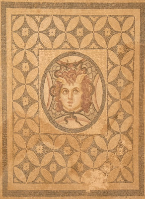 Floor mosaic in an elite terrace house
