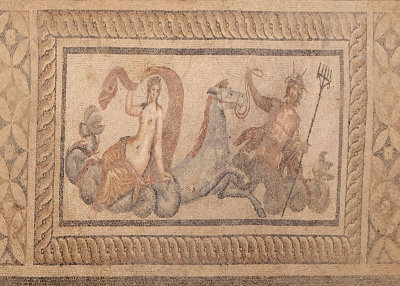 Floor mosaic in an elite terrace house