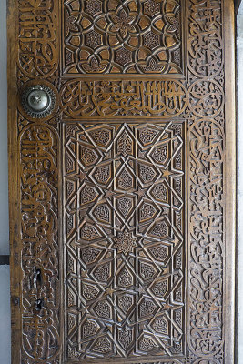 The carved wooden doors of the Green Tomb