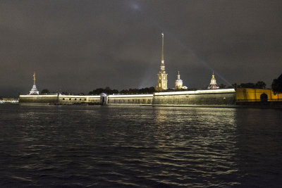 Peter Paul fortress at night