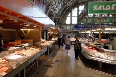Seafood hall in the market
