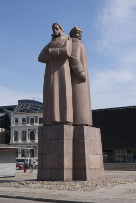 Soviet era monument for the Latvian Riflemen