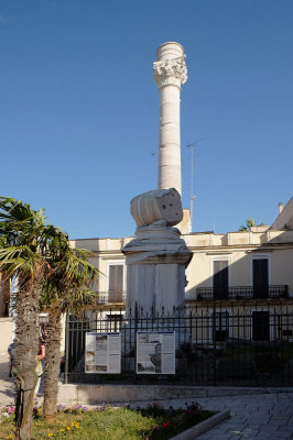 Roman Column signaling the end of the Appian Way