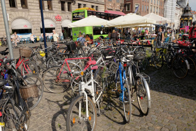 Tangled mass of bicycles