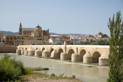 The Roman bridge with the Cathedral-Mosque beyond it