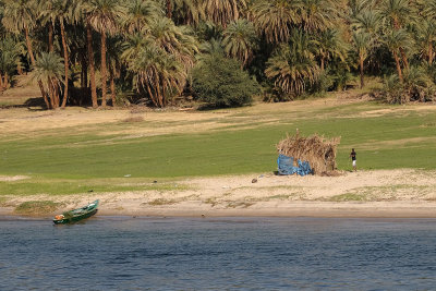 Straw hut on the Nile bank