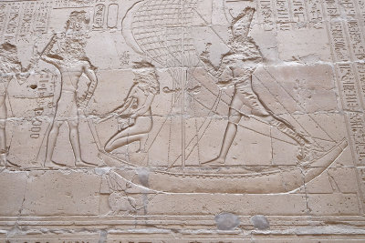 Reliefs on the walls of the Temple of Edfu
