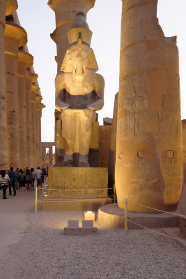 Sitting Ramesses II Colossus inside Luxor Temple