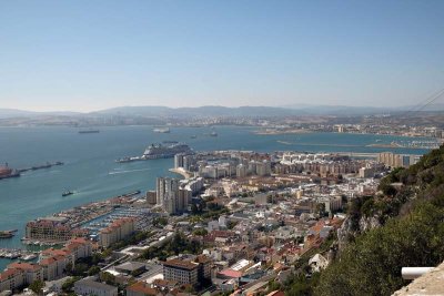 View to Algeciras on the Spanish mainland across the Bay of Gibraltar