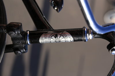 Headbadge on high wheel bike  