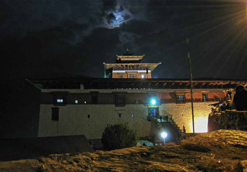 Paro Dzong with Full Moon