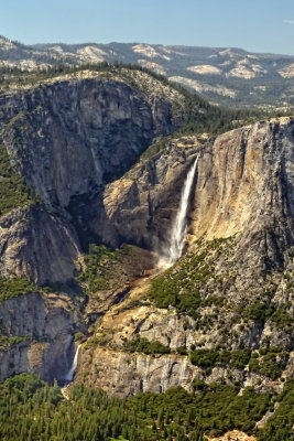Upper and Lower Yosemite Falls viewed from Glacier Point