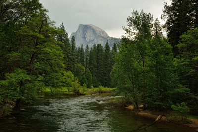 The Half Dome and the Merced River