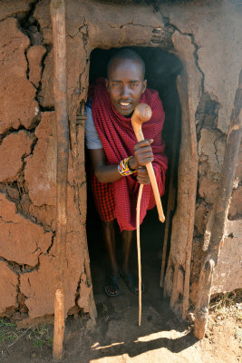 Jonathon welcomes us to a Masai Home