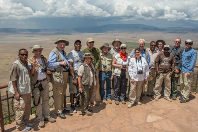 Our Safari Group at the rim of Ngorongoro Crater
