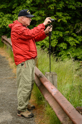 Larry photographing on the road to Hurricane Ridge