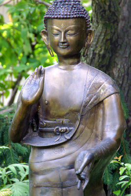 Standing bronze Buddha