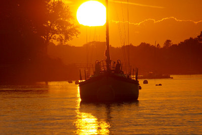 Sun setting over Portsmouth.