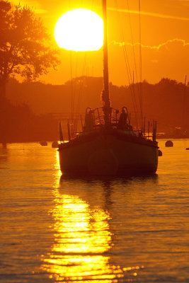 Sun setting over Portsmouth.