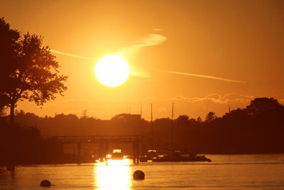 Sun setting over Portsmouth.