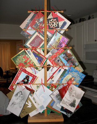 Christmas card tree at 44 Portsmouth Ave (2005).