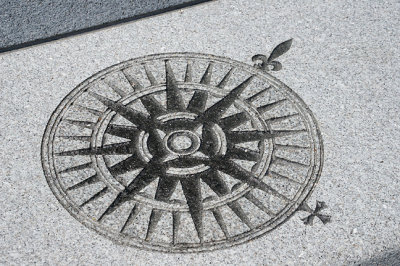 Compass rose detail on monument base