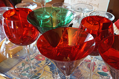 Colored glasses for that Christmas libation.