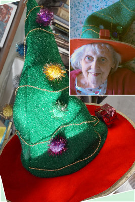 Santa Hat. Inset shows Mary Robb in 2007.
