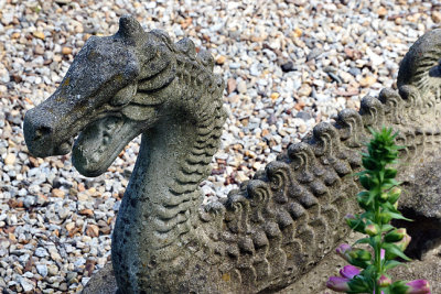 Dragon/serpent sculpture.