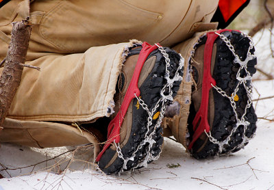 Traction spikes are highly recommended.