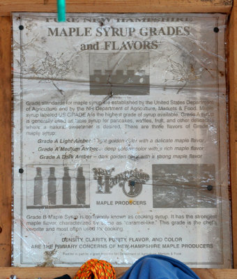 Poster for old syrup grading system.