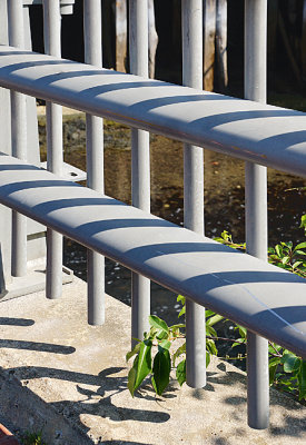 Metal fencing at the South Mill Pond bridge.