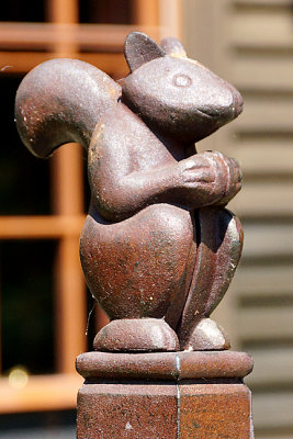Metal squirrel on Manning Street.