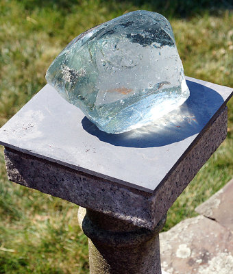 Crystal on pedestal.