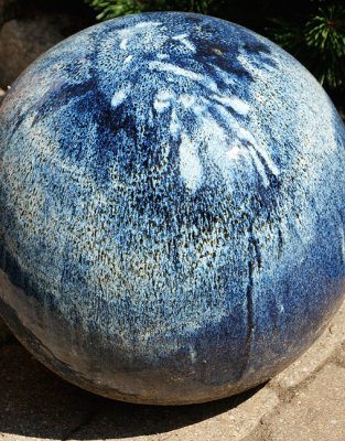 Blue glazed ball.