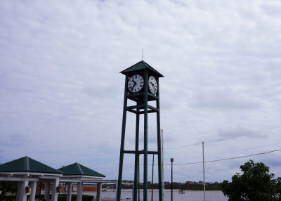Town clock near salt pond